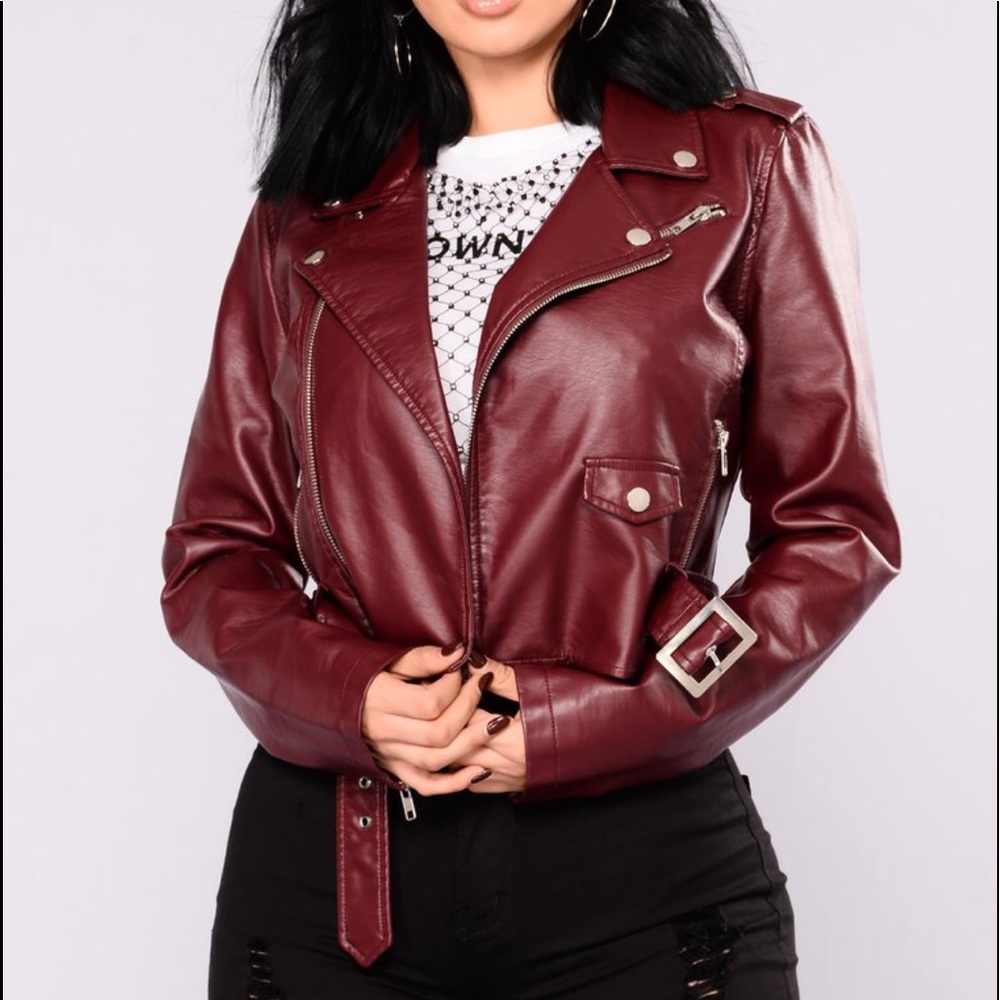Beautiful Burgundy Leather Jacket